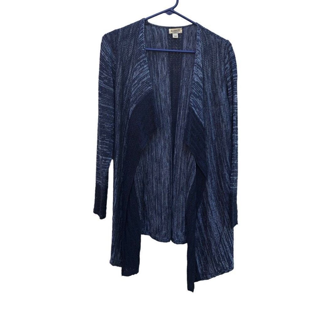 One World Size Small (S) Open Front Swing Cardigan Navy